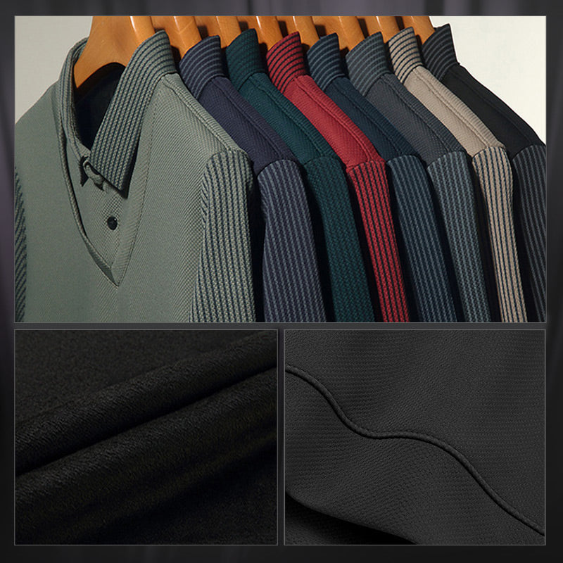 🔥50% DE RÉDUCTION🍂Chemise à Col Rayé 2 Pièces - Style Automne/Hiver en Coton Respirant et Confortable👔📦