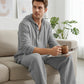Ensemble 2 pièces pour homme : haut à capuche ample et décontracté et pantalon