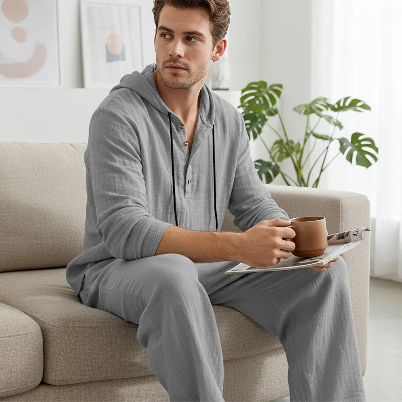 Ensemble 2 pièces pour homme : haut à capuche ample et décontracté et pantalon