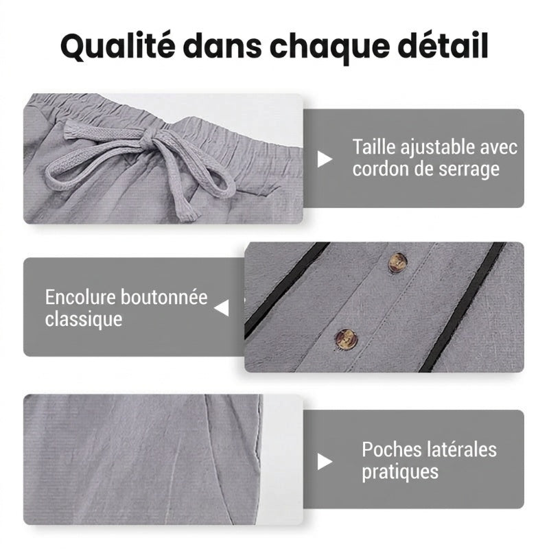 Ensemble 2 pièces pour homme : haut à capuche ample et décontracté et pantalon