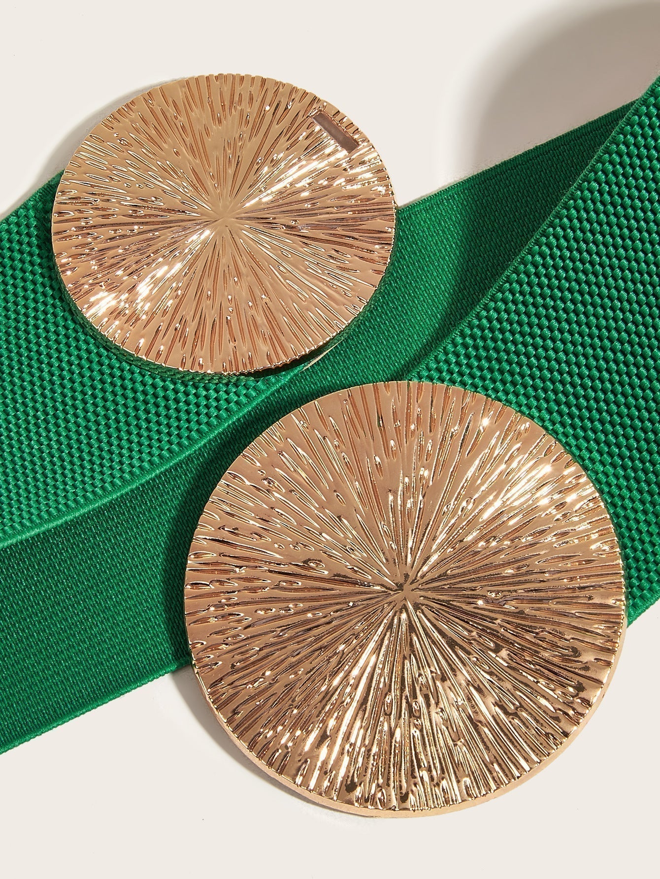Ceinture vintage élastique à boucle dorée pour femme