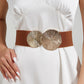 Ceinture vintage élastique à boucle dorée pour femme