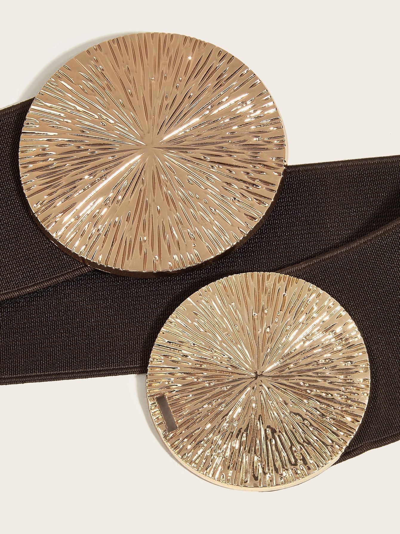 Ceinture vintage élastique à boucle dorée pour femme