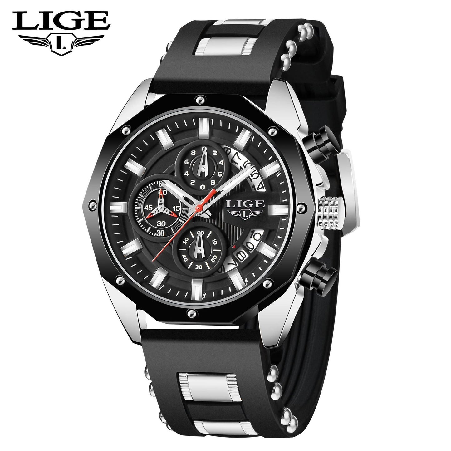 📢 PROMO FLASH : 50% DE RÉDUCTION ! ⏰ Montre Sport Homme LIGE – Quartz – Chronographe & Étanche for Outdoor & Quotidien ⌚