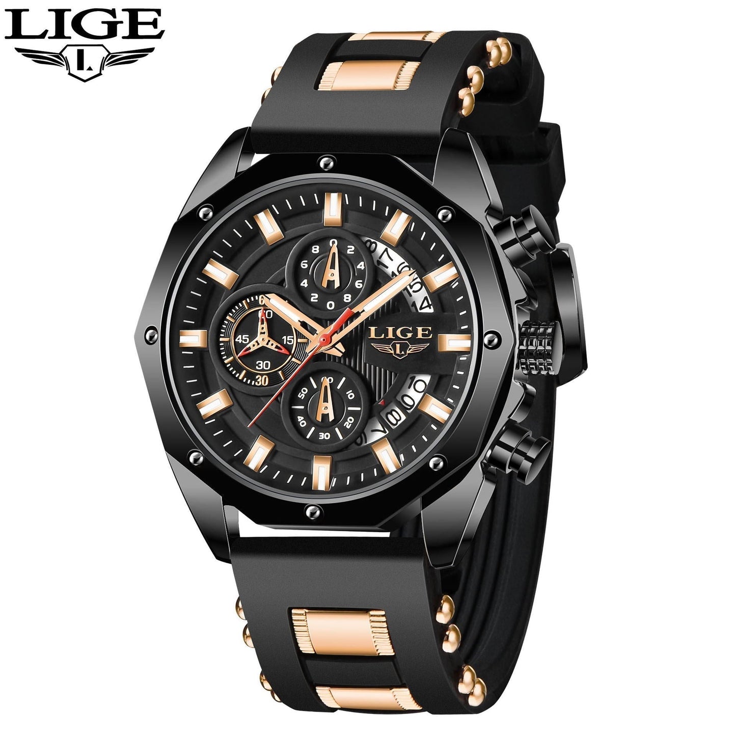 📢 PROMO FLASH : 50% DE RÉDUCTION ! ⏰ Montre Sport Homme LIGE – Quartz – Chronographe & Étanche for Outdoor & Quotidien ⌚