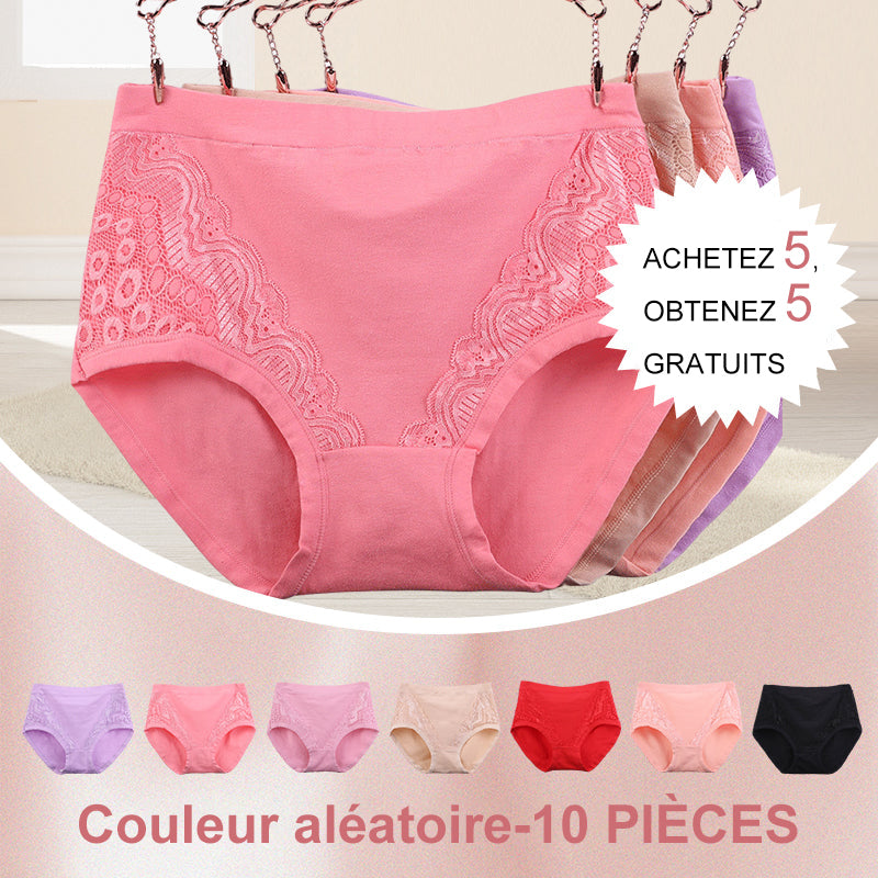 Culottes à Taille Haute Anti-fuite en Coton et Taille Plus