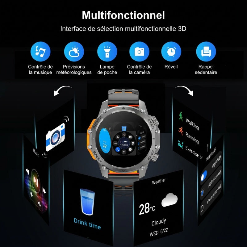 📢📢60% de réduction !! ⏰ Montre connectée HD pour homme – Écran 1,52", suivi santé & notifications intelligentes ⌚💼