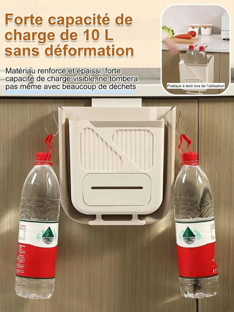 📢50 % de réduction⏰Poubelle de Cuisine Pliable & Suspendue🗑️Gain de Place, Facile à Nettoyer et Pratique au Quotidien✨