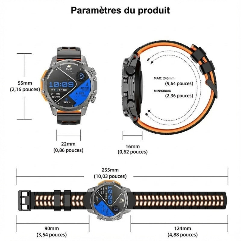 📢📢60% de réduction !! ⏰ Montre connectée HD pour homme – Écran 1,52", suivi santé & notifications intelligentes ⌚💼