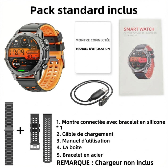 📢📢60% de réduction !! ⏰ Montre connectée HD pour homme – Écran 1,52", suivi santé & notifications intelligentes ⌚💼
