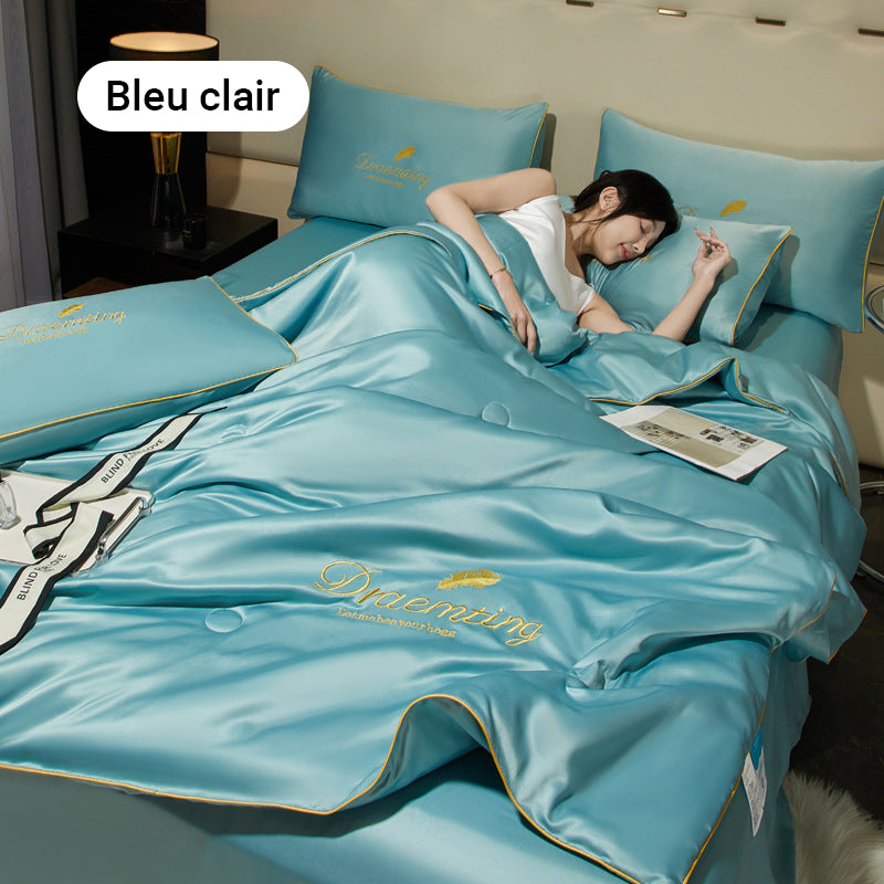 💕Confortable et rafraîchissant❄️Parure de lit quatre pièces en velours de haute qualité