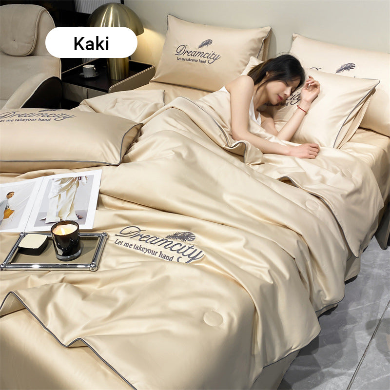 💕Confortable et rafraîchissant❄️Parure de lit quatre pièces en velours de haute qualité