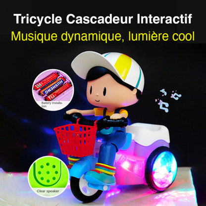📢📢50% DE RÉDUCTION !! ⏰Tricycle Acrobatique pour Enfants – Plastique Haute Qualité – Musique, Lumières & Rotation 360° for Enfants de 1 à 4 Ans 🎁