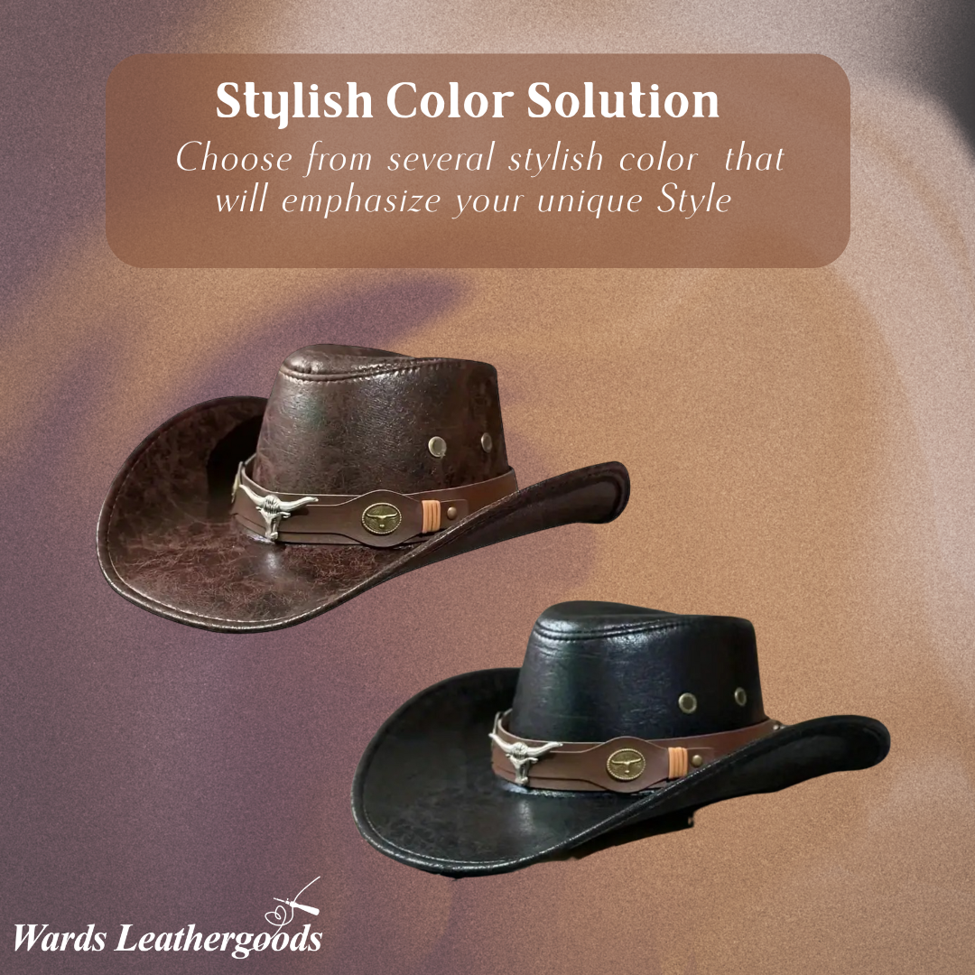 🤠 PROMO LIMITÉE 50% DE RÉDUCTION ! ☀️ Chapeau Cowboy Anti-UV Respirant – Large Visière, Détails Rivets, Taille Unique 🏕️