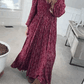 💎50% DE RÉDUCTION💎Robe Longue à Fleurs en Rayonne – Taille Smockée, Doublure Intégrale & Poches Cachées🌸👗