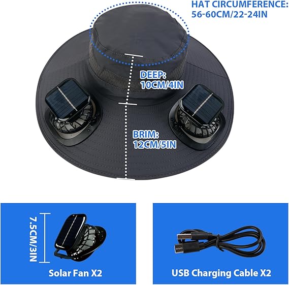 🎁 Soldes d’été –50 % de réduction 🌞 Chapeau solaire ultraléger 2026 avec ventilateur intégré – Plus léger qu’une casquette de baseball ! ⚾ (Seulement 11 oz / 312 g)