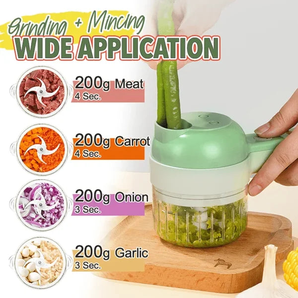 🔪50% DE RÉDUCTION💎L’As du Cuisine Tout-en-Un – Hachoir, Éplucheur & Brosse 4-en-1 Sans Fil – Multifonction, Rapide & Indispensable🍲