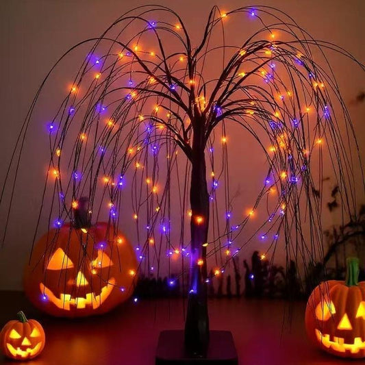 🎃 Soldes 2026 — Plus de 28 000 vendus ! 👻 Guirlande Arbre Halloween – Lueur Envoûtante Violet & Orange ✨