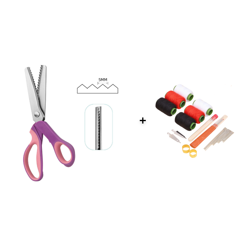 ✂️ Ciseaux Cranteurs en Acier Inoxydable — Bords Zigzag, Poignées Ergonomiques, Couture, Quilting & Scrapbooking, 4 Coloris ✨