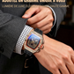 ⌚💎 PROMO FLASH 50% ! Montre Homme de Luxe Forme Tonneau avec Strass – Édition Limitée, Cadran Cristal, Design Unique & Élégant ✨
