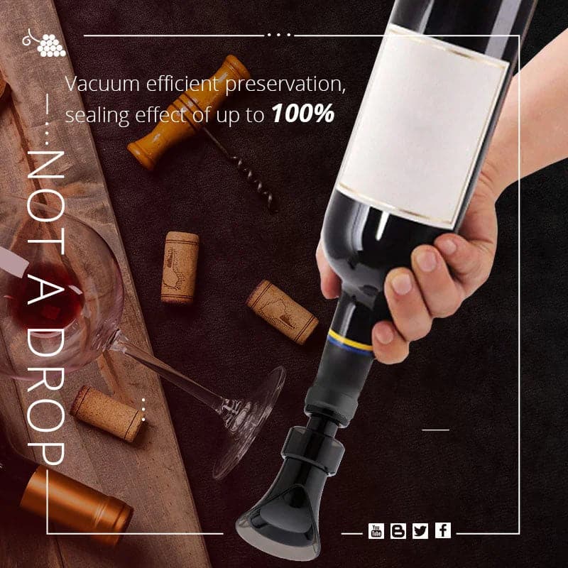 Bouchon de Vin Rouge 2 en 1 - Verseur et Scellant Sous Vide pour Conservation Optimale