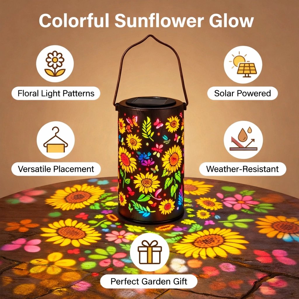 🌞 Lanterne solaire de jardin « Éclat de tournesol »