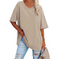 👚 PROMO LIMITÉE 50% DE RÉDUCTION ! 💥 T-Shirt Femme Col V – Coton Premium, Coupe Ample, Bas Évasé ✨