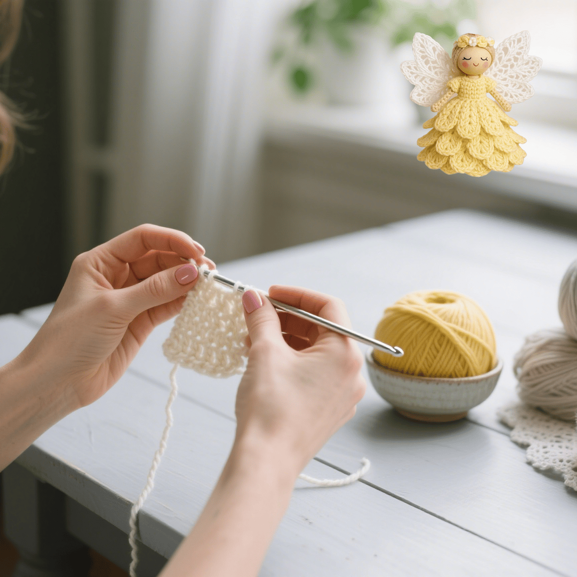 👼Créez un Ange au Crochet - Kit Complet avec Instructions Simples - Symbole Unique de Paix et d‘Espoir, Idée Cadeau DIY Parfaite pour Noël ou un Moment de Détente en Famille🧶