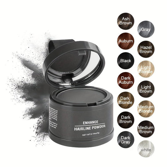 💇‍♀️ Poudre pour Racines & Repousses — Résistante à l’Eau, Couverture Express, Miroir & Houppette Inclus, 13 Couleurs ✨