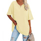 👚 PROMO LIMITÉE 50% DE RÉDUCTION ! 💥 T-Shirt Femme Col V – Coton Premium, Coupe Ample, Bas Évasé ✨