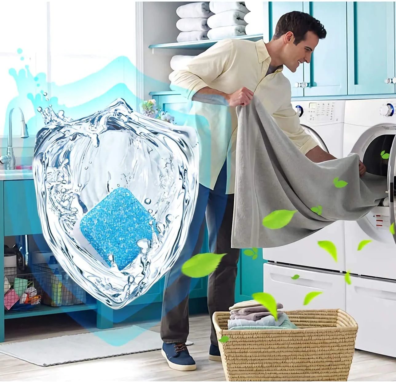 Tablettes de Nettoyage en Profondeur pour Lave-Linge – Antibactérien, Élimine 99% Bactéries & Odeurs