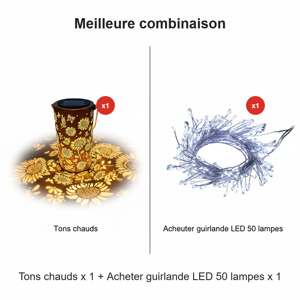 🌞 Lanterne solaire de jardin « Éclat de tournesol »