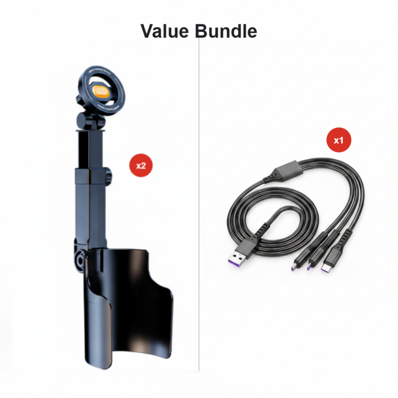 🥤Support pour téléphone à fixer sur le porte-gobelet de la voiture – orientable à 360°🧲