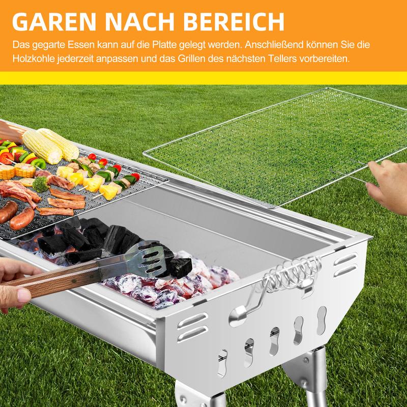 🔥✨ PROMO -50% ! Barbecue Charbon Pliable Acier Inox – Compact, Portable & Parfait pour Camping ou Jardin