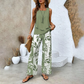 🌺Ensemble 2 pièces à imprimé tendance pour femmes - Top et pantalon sans manches