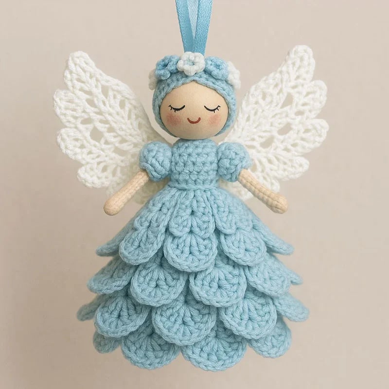 👼Créez un Ange au Crochet - Kit Complet avec Instructions Simples - Symbole Unique de Paix et d‘Espoir, Idée Cadeau DIY Parfaite pour Noël ou un Moment de Détente en Famille🧶