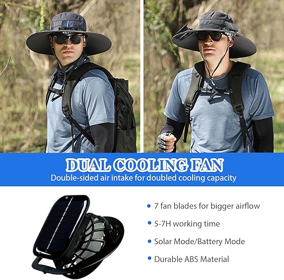 🎁 Soldes d’été –50 % de réduction 🌞 Chapeau solaire ultraléger 2026 avec ventilateur intégré – Plus léger qu’une casquette de baseball ! ⚾ (Seulement 11 oz / 312 g)