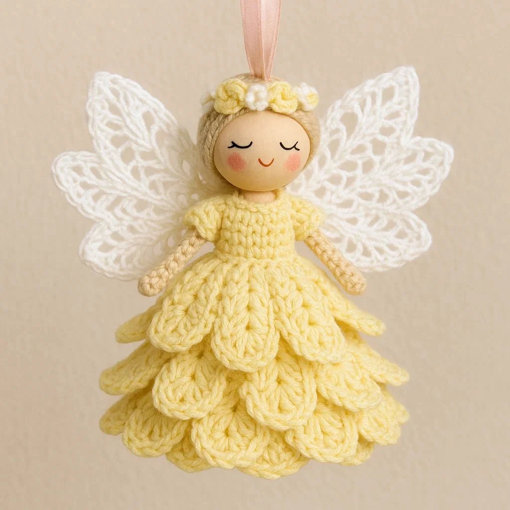 👼Créez un Ange au Crochet - Kit Complet avec Instructions Simples - Symbole Unique de Paix et d‘Espoir, Idée Cadeau DIY Parfaite pour Noël ou un Moment de Détente en Famille🧶