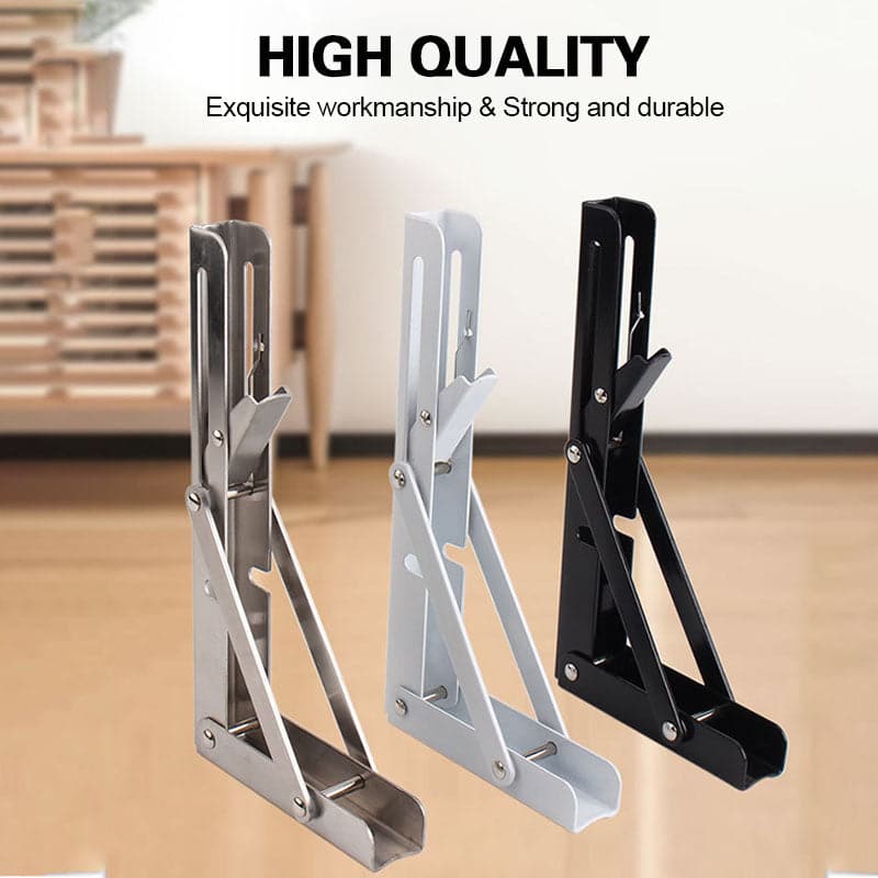 Supports d'Étagère Pliants en Acier Inoxydable – Installation Facile, Gain d'Espace & Charge 250kg
