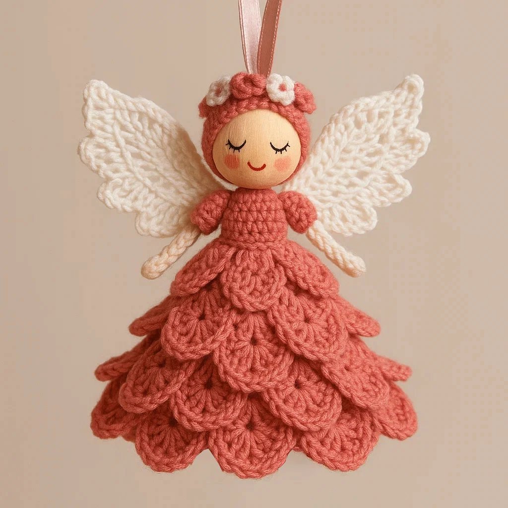 👼Créez un Ange au Crochet - Kit Complet avec Instructions Simples - Symbole Unique de Paix et d‘Espoir, Idée Cadeau DIY Parfaite pour Noël ou un Moment de Détente en Famille🧶