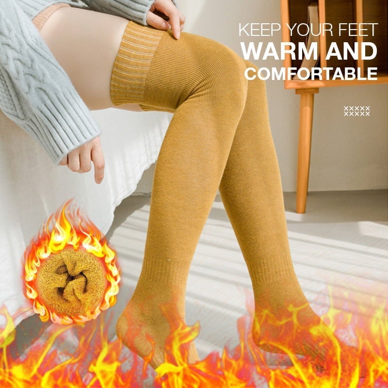 Chaussettes Montantes Femme en Peluche Épaissie - Chaudes et Confortables pour l'Hiver