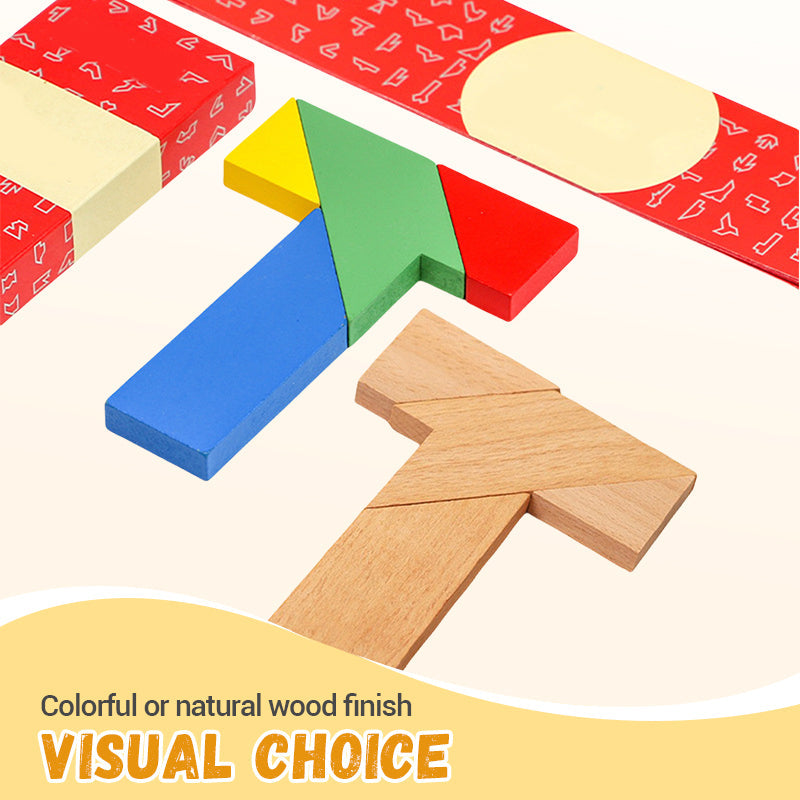 🧩50 % de réduction🌲Puzzle en Bois en Forme de T🧠Éducatif, Logique & Durable !