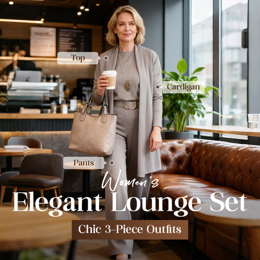 Ensemble Élégant Long Cardigan & Haut & Pantalon 3 Pièces