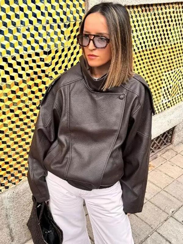 🔥Style Audacieux & Surdimensionné | Veste Moto en Similicuir Noir🖤