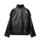 🔥Style Audacieux & Surdimensionné | Veste Moto en Similicuir Noir🖤