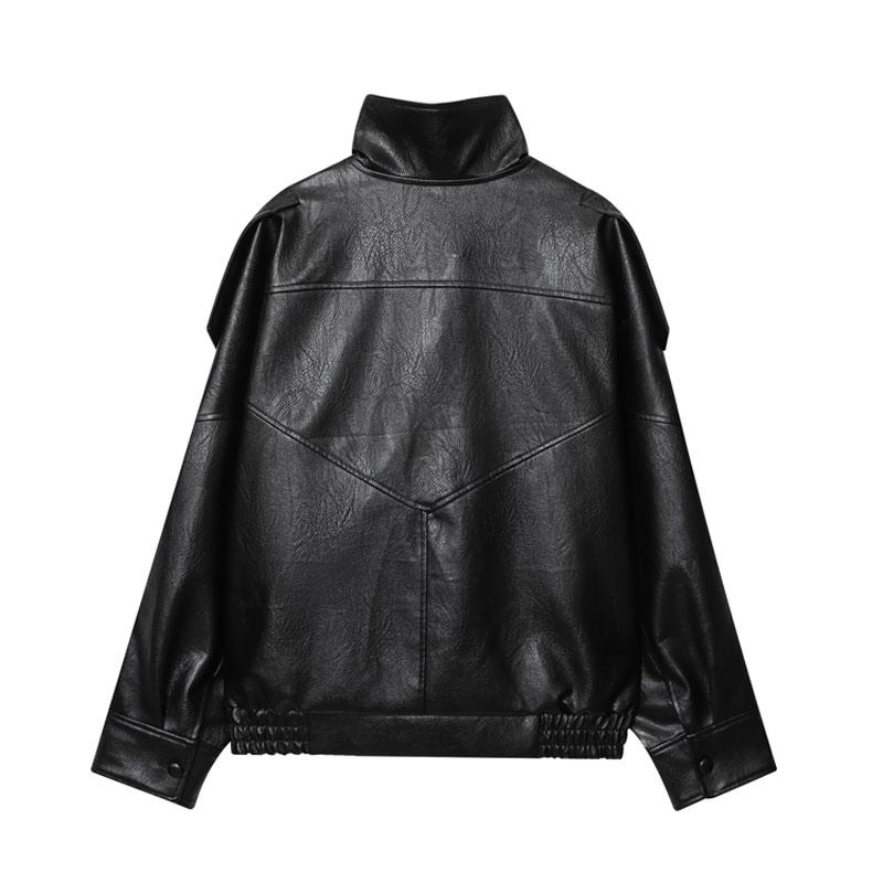🔥Style Audacieux & Surdimensionné | Veste Moto en Similicuir Noir🖤