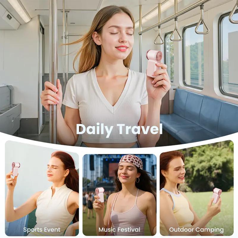🌀PROMO FLASH 50%💨Mini Ventilateur Portable Turbo LED 6 Vitesses – 3000mAh, USB-C, 107g, Affichage, Parfait pour Voyage, Maquillage & Quotidien✨