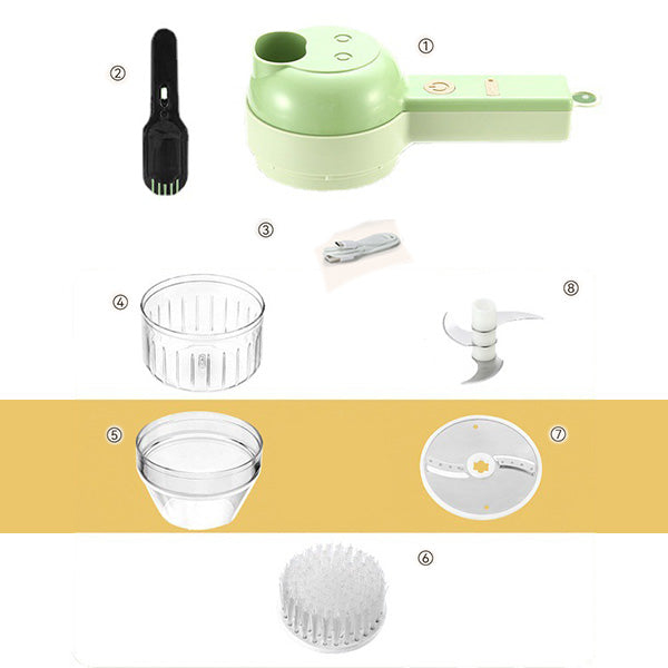 🔪50% DE RÉDUCTION💎L’As du Cuisine Tout-en-Un – Hachoir, Éplucheur & Brosse 4-en-1 Sans Fil – Multifonction, Rapide & Indispensable🍲
