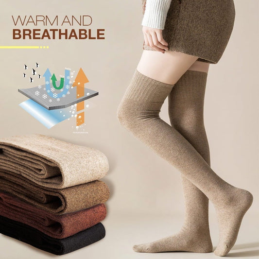 Chaussettes Montantes Femme en Peluche Épaissie - Chaudes et Confortables pour l'Hiver