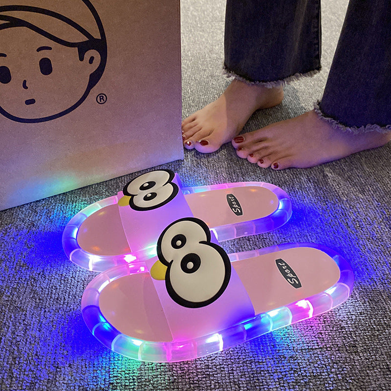👣 Pantoufles LED Canard Phosphorescentes – Motifs Cartoon Lumineux